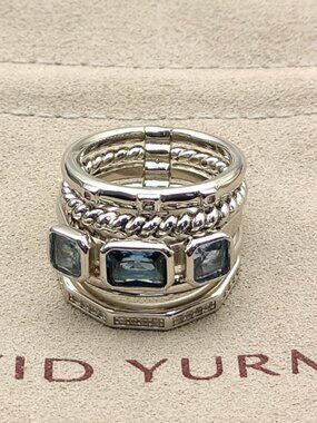 David Yurman Sapphire Five-Ring Linked Ring